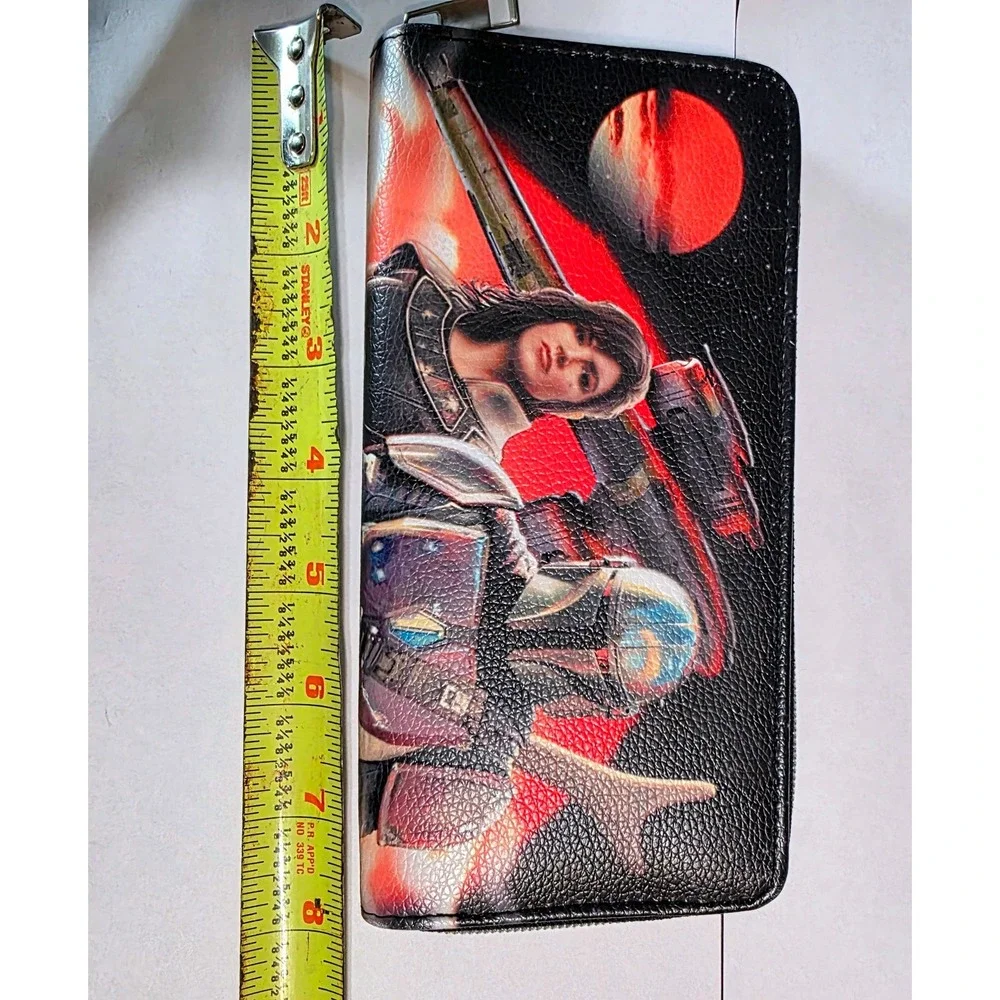 Star‎ Wars The Mandalorian Zip Around Wallet Cara Dune IG-11 Long Clutch Black